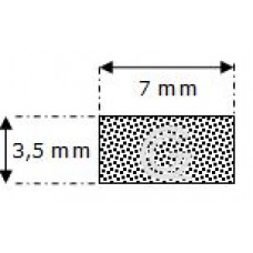 Rechthoekig mosrubber snoer | 3,5 x 7 mm | rol 60 meter